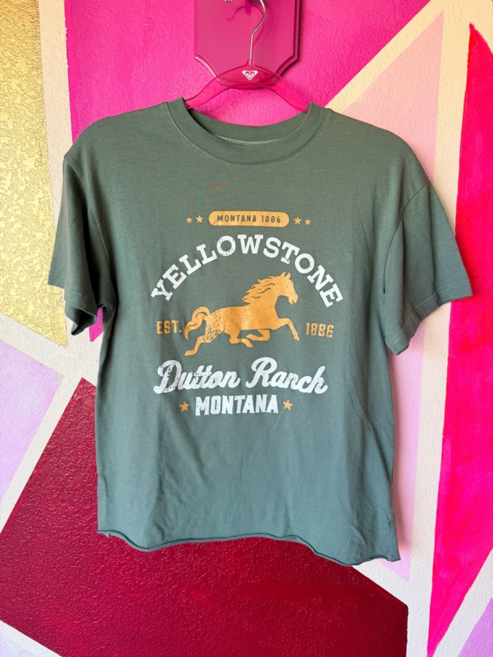 Yellowstone Dutton Ranch Graphic Tee - Olive Green